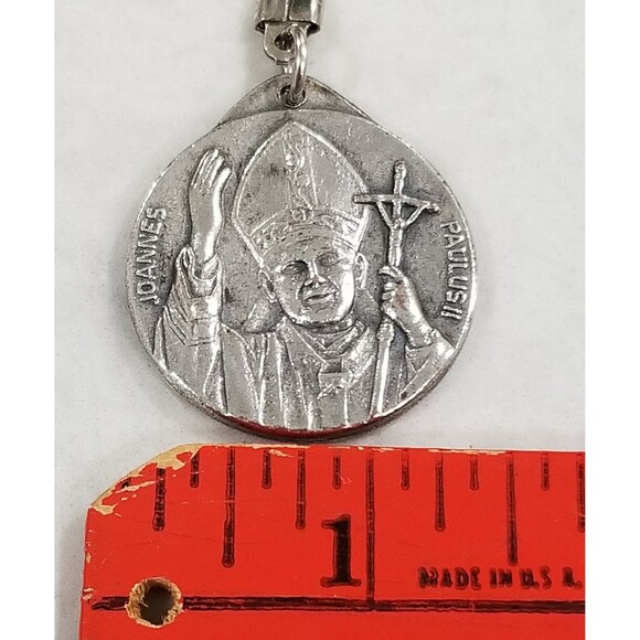 Vintage Pope John Paul II souvenir keychain pewter? 1983 - Picture 7 of 8